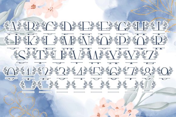 Blue Spring Line Monogram Font - Preview 3