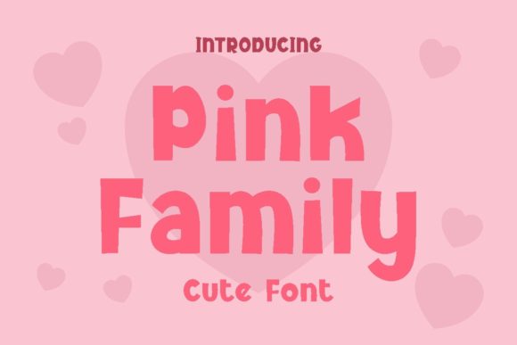 Pink Family Font PNG with transparent background - Preview 6