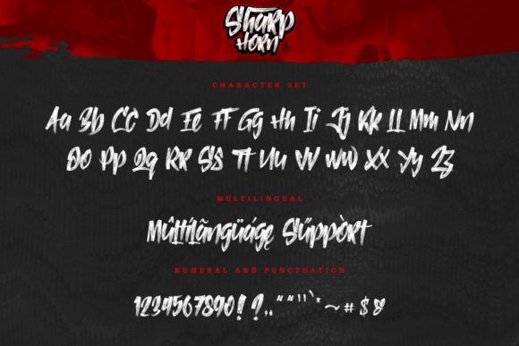 SharpHorn Font font preview - 3