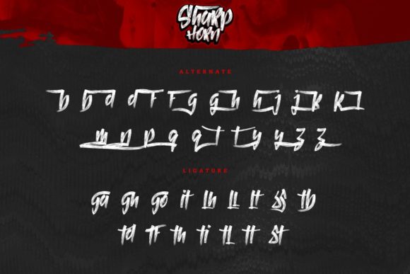 SharpHorn Font font preview - 6