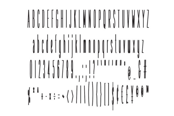 Slender Font PNG with transparent background - Preview 3