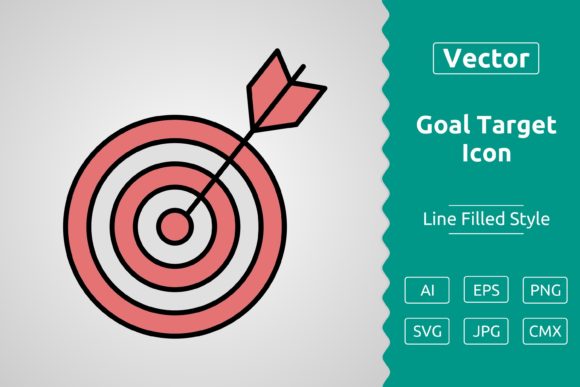 Vector Goal Target Filled Outline Icon Graphic by Muhammad Atiq ...