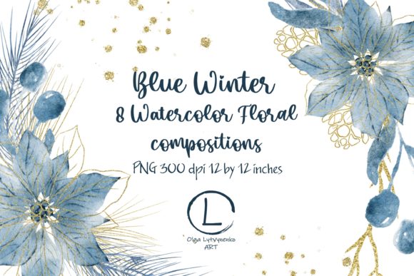 Winter Floral Watercolor Compositions Graphic Illustrations By OlhaLyArt