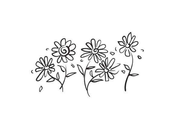 Doodle Flower Plant Illustration Graphic by Devita Ayu Silvianingtyas   Creative Fabrica