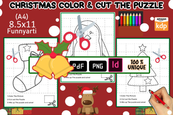 Christmas Color & Cut the Puzzle