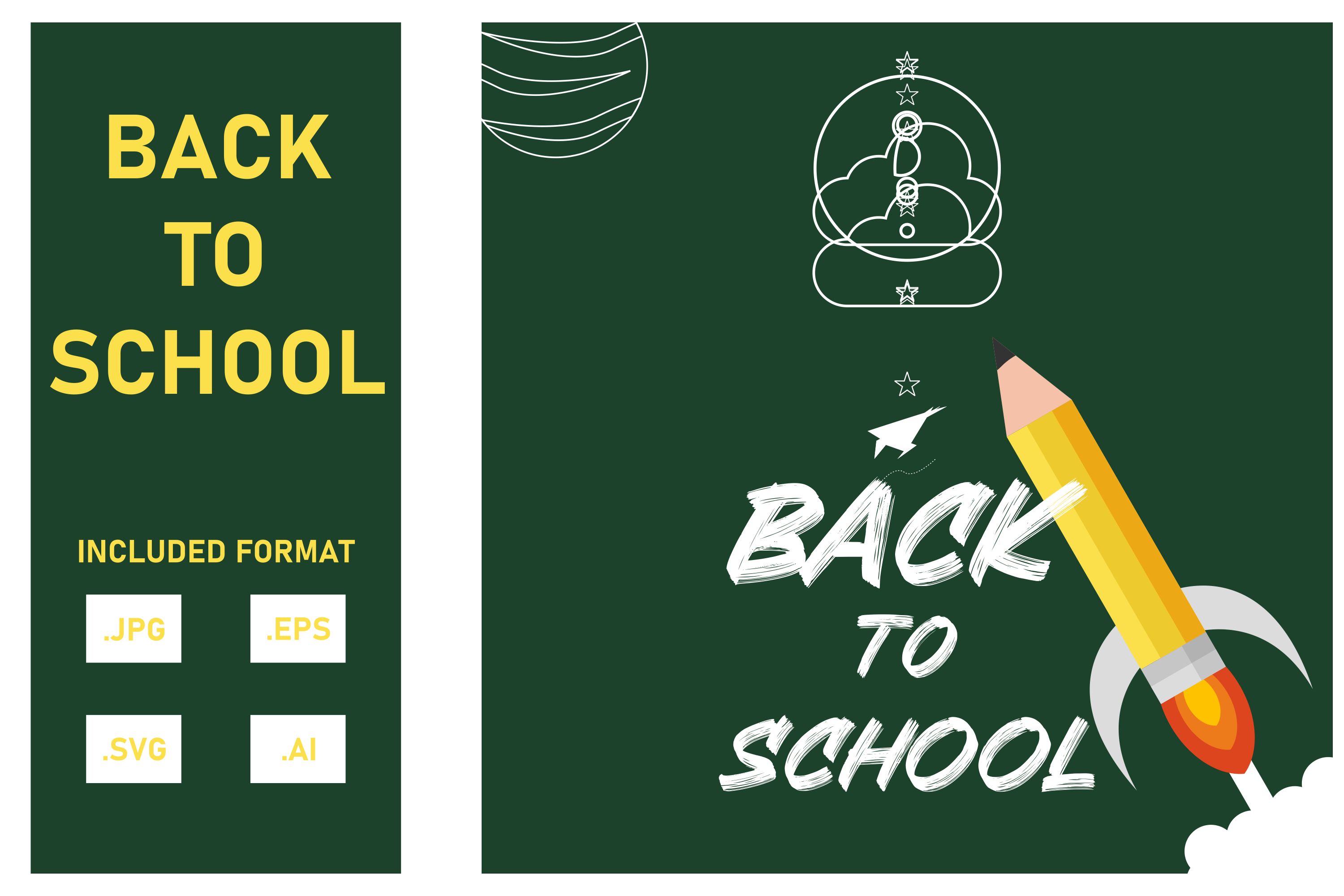 Vector Back to School with Rocket Pencil Graphic by Pexelpy · Creative ...