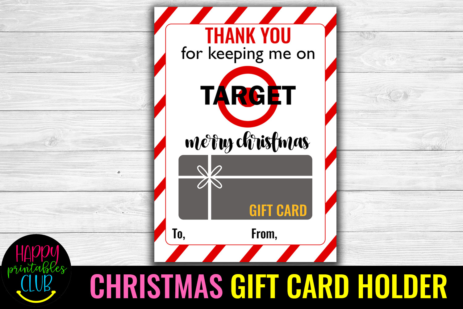 Christmas Gift Card Holder Printable