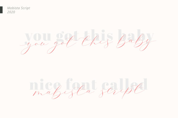 Mabista Script Font PNG with transparent background - Preview 3