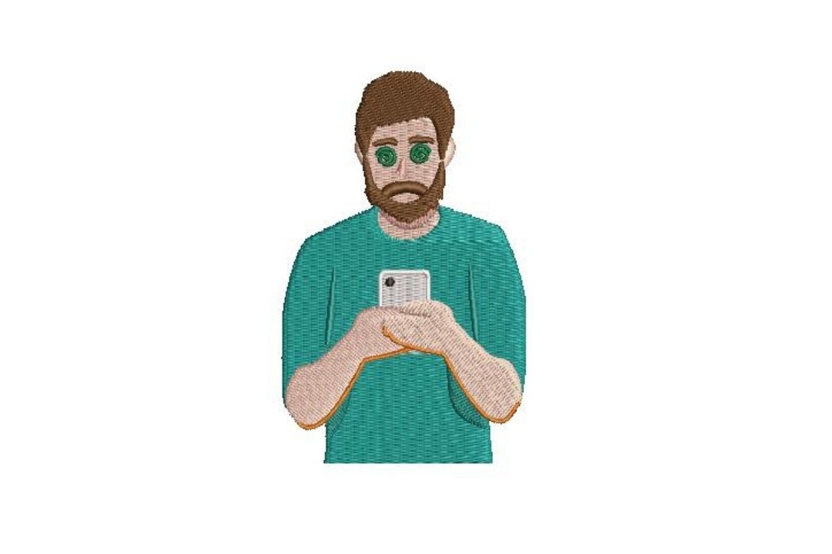 Man Looking at Phone