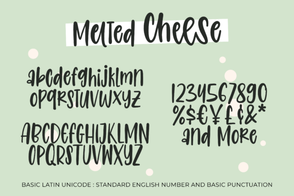 Melted Cheese Font PNG with transparent background - Preview 1
