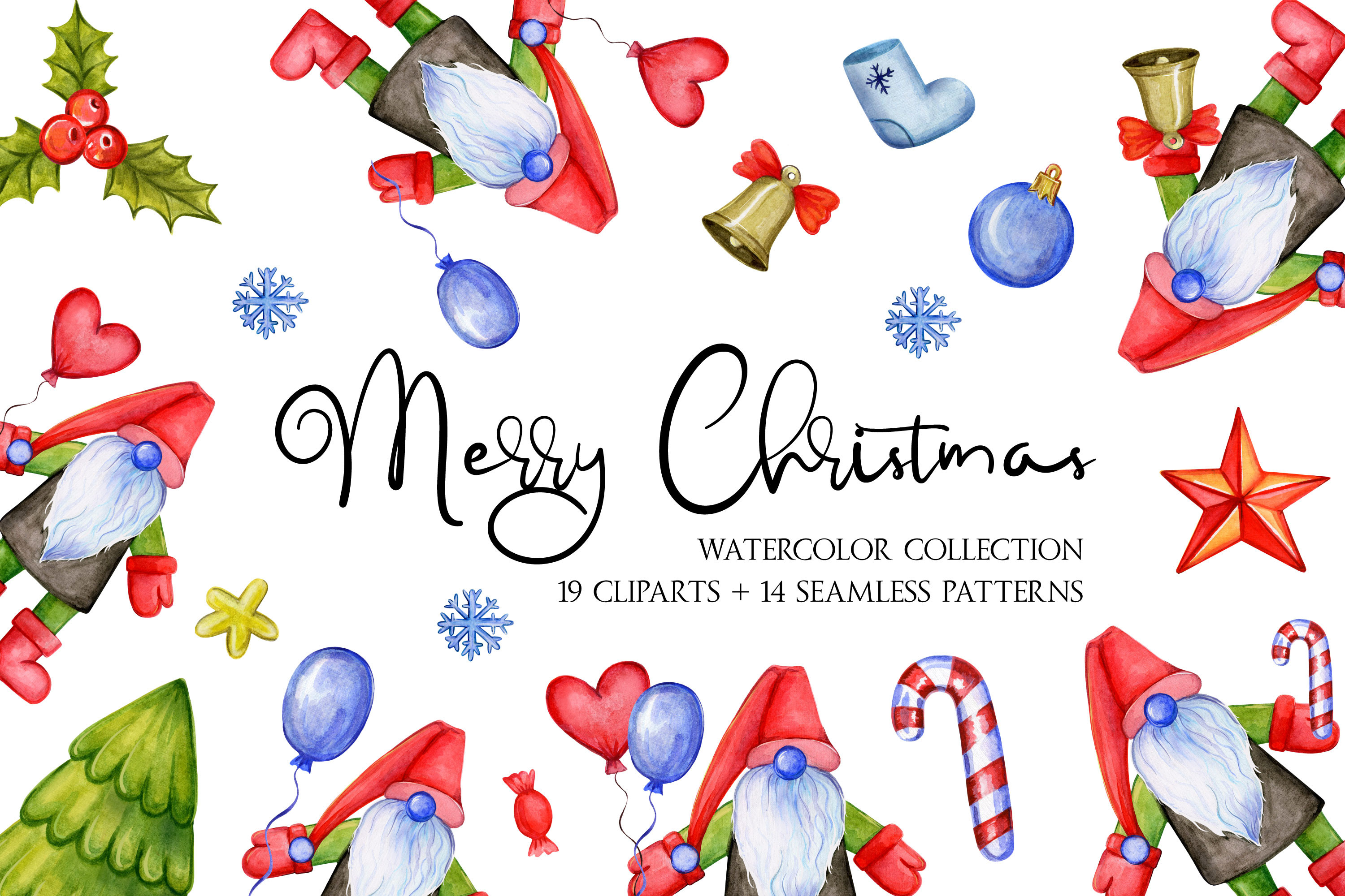 Watercolor Christmas Cliparts Collection - photo 1