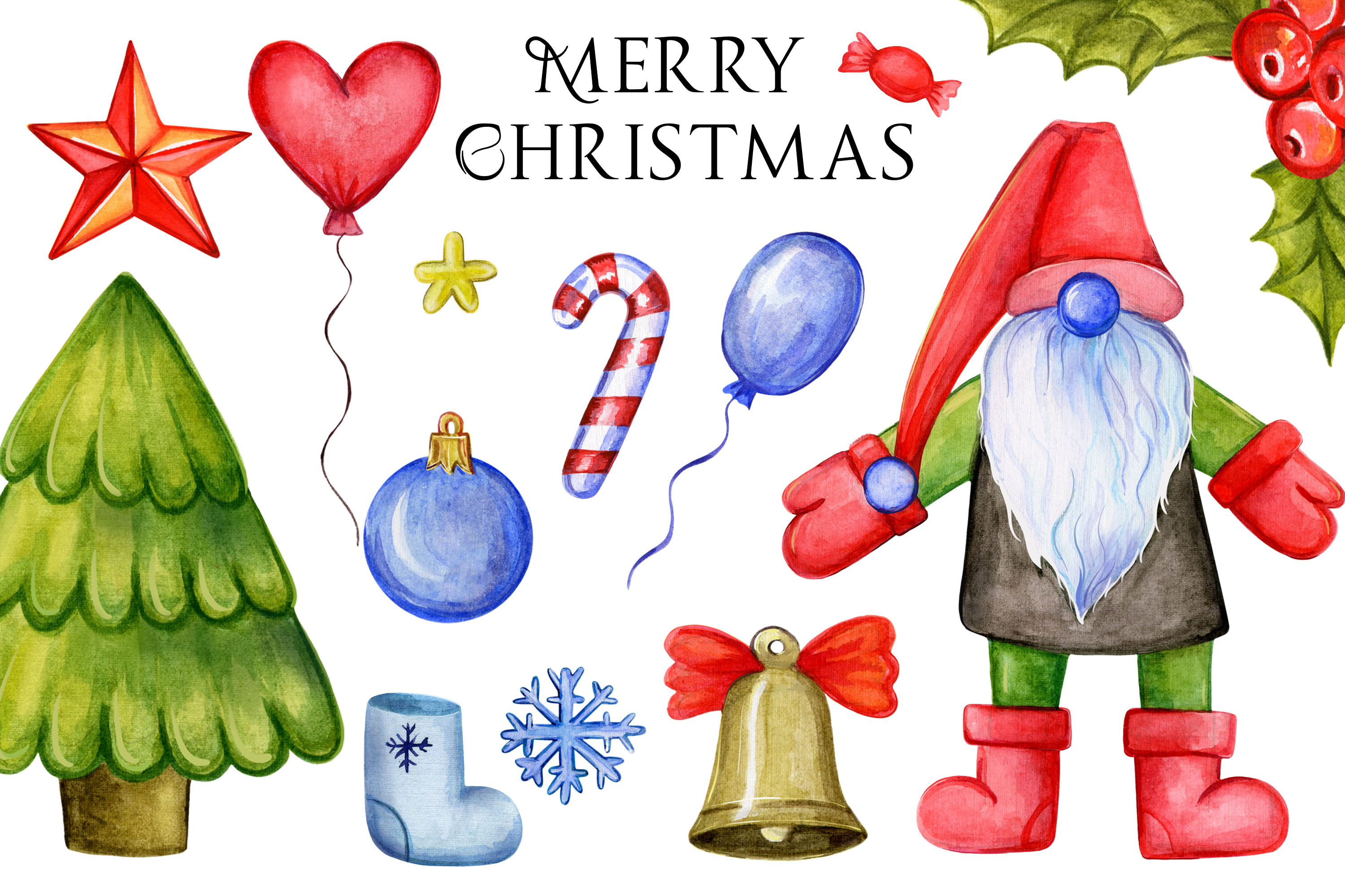 Watercolor Christmas Cliparts Collection - photo 2
