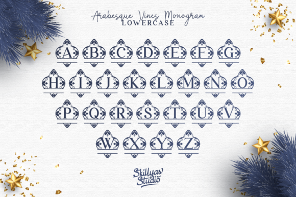 Arabesque Vines Monogram Font - Preview 5