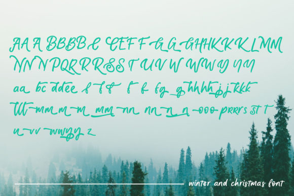 Christmas and Winter Font PNG with transparent background - Preview 6