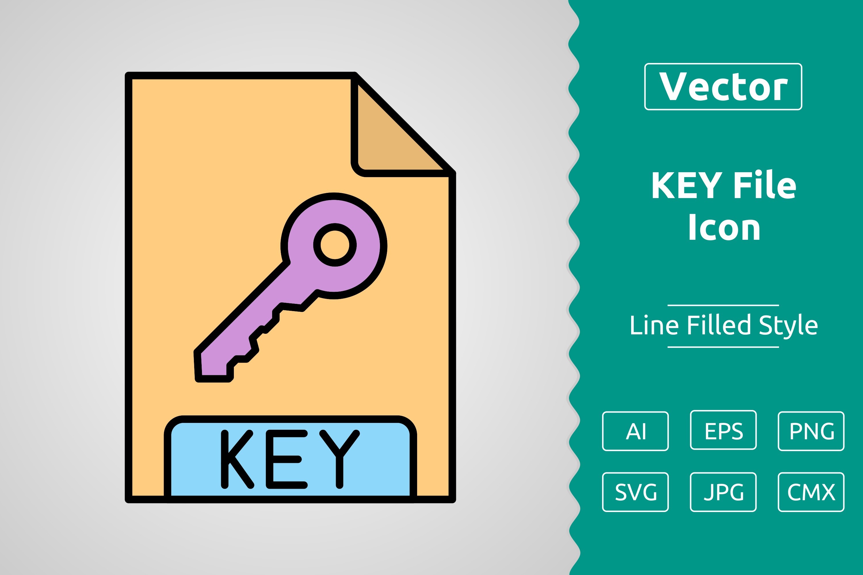 KEY File Format Icon Graphic by Muhammad Atiq · Creative Fabrica