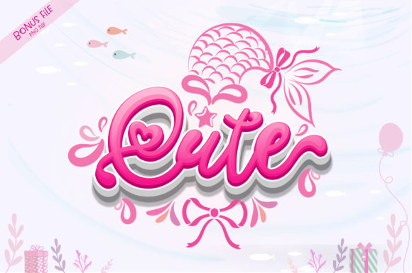 Mermaid Christmas Font PNG with transparent background - Preview 2