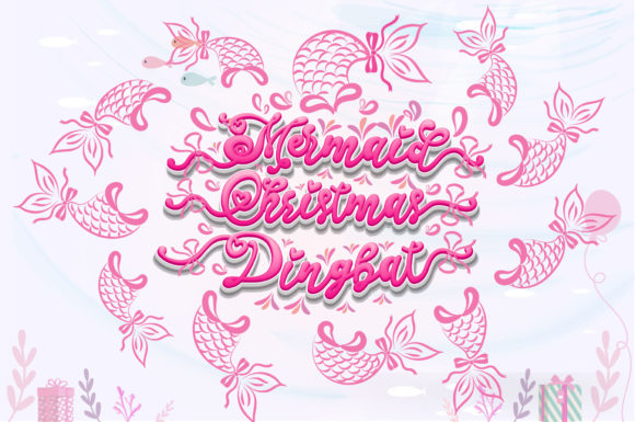 Mermaid Christmas Font PNG with transparent background - Preview 3