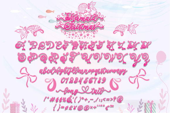 Mermaid Christmas Font PNG with transparent background - Preview 4