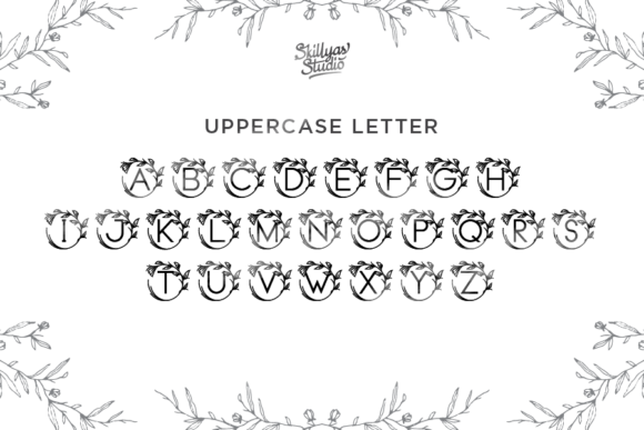 Monogram Vine Letter Font PNG with transparent background - Preview 4