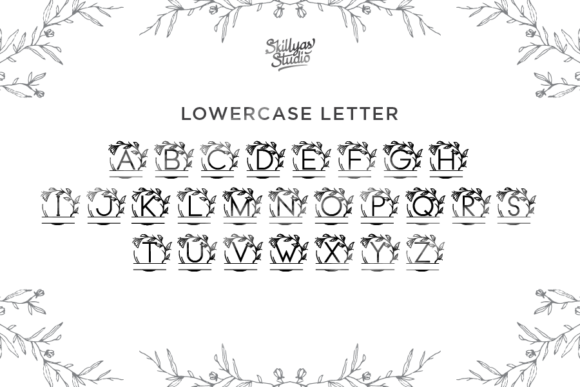 Monogram Vine Letter Font PNG with transparent background - Preview 5