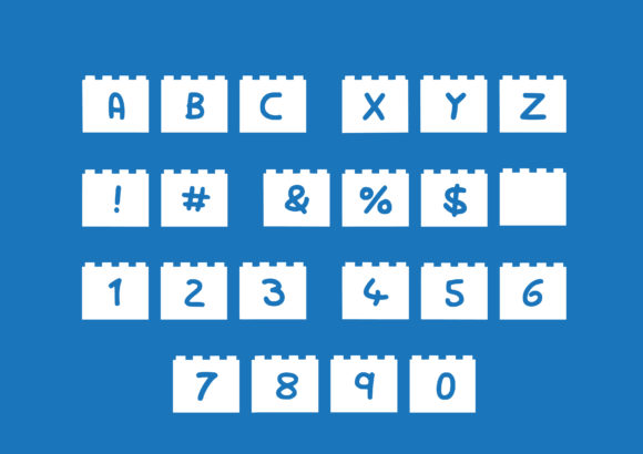 Play Brick Font PNG with transparent background - Preview 1