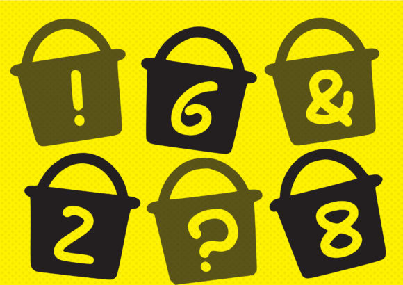 Play Bucket Font PNG with transparent background - Preview 2