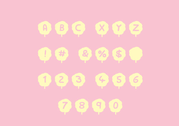 Play Candy Floss Font PNG with transparent background - Preview 1