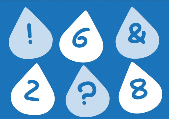 Play Water Drop Font PNG with transparent background - Preview 2