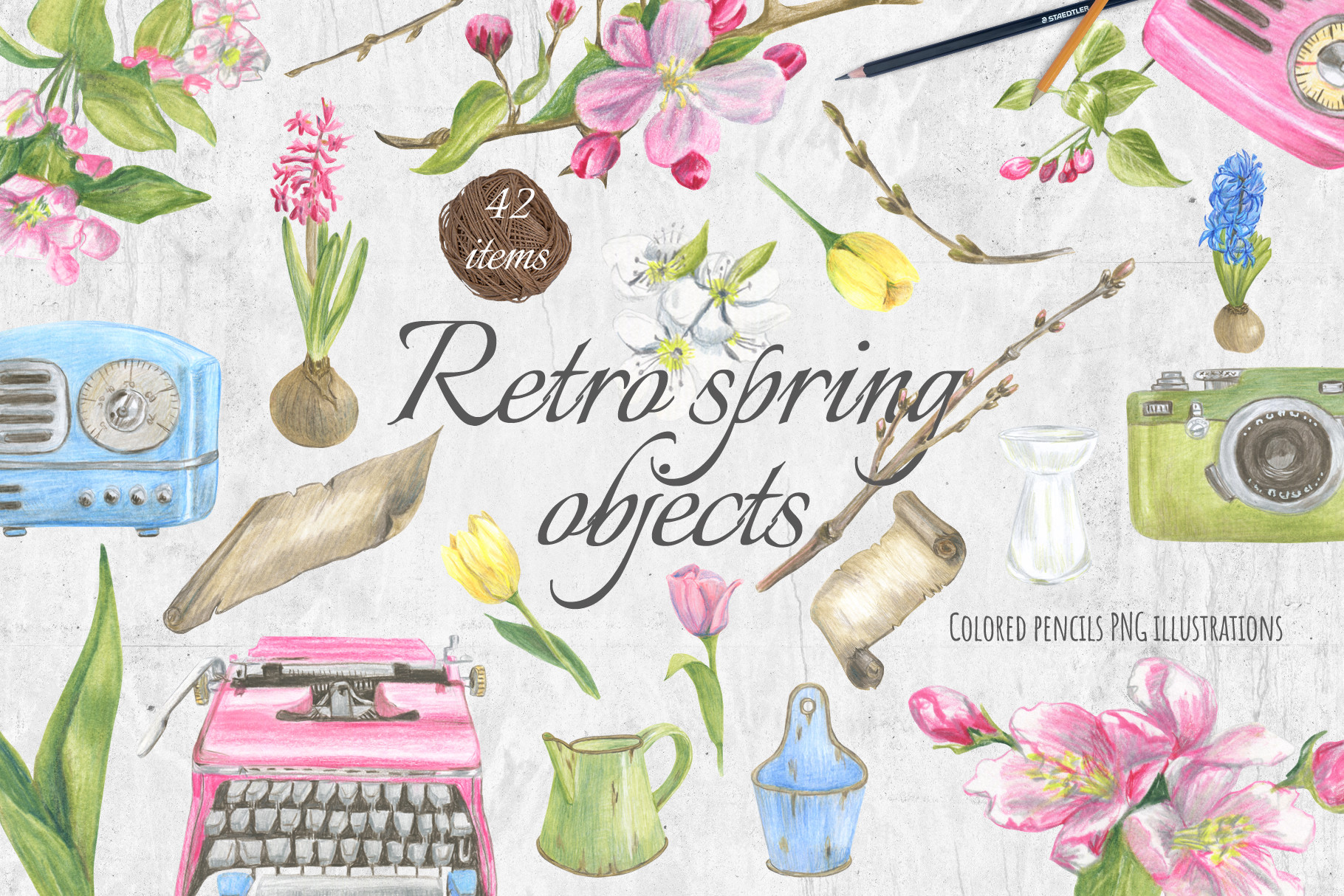 Retro Spring Objects