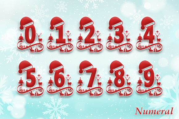 Santa Hat Monogram Font PNG with transparent background - Preview 4