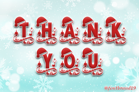 Santa Hat Monogram Font PNG with transparent background - Preview 5