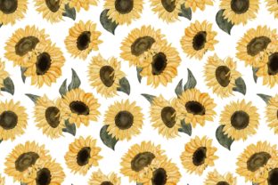 Sunflower Watercolor Seamless Pattern Graphic by elsabenaa · Creative ...