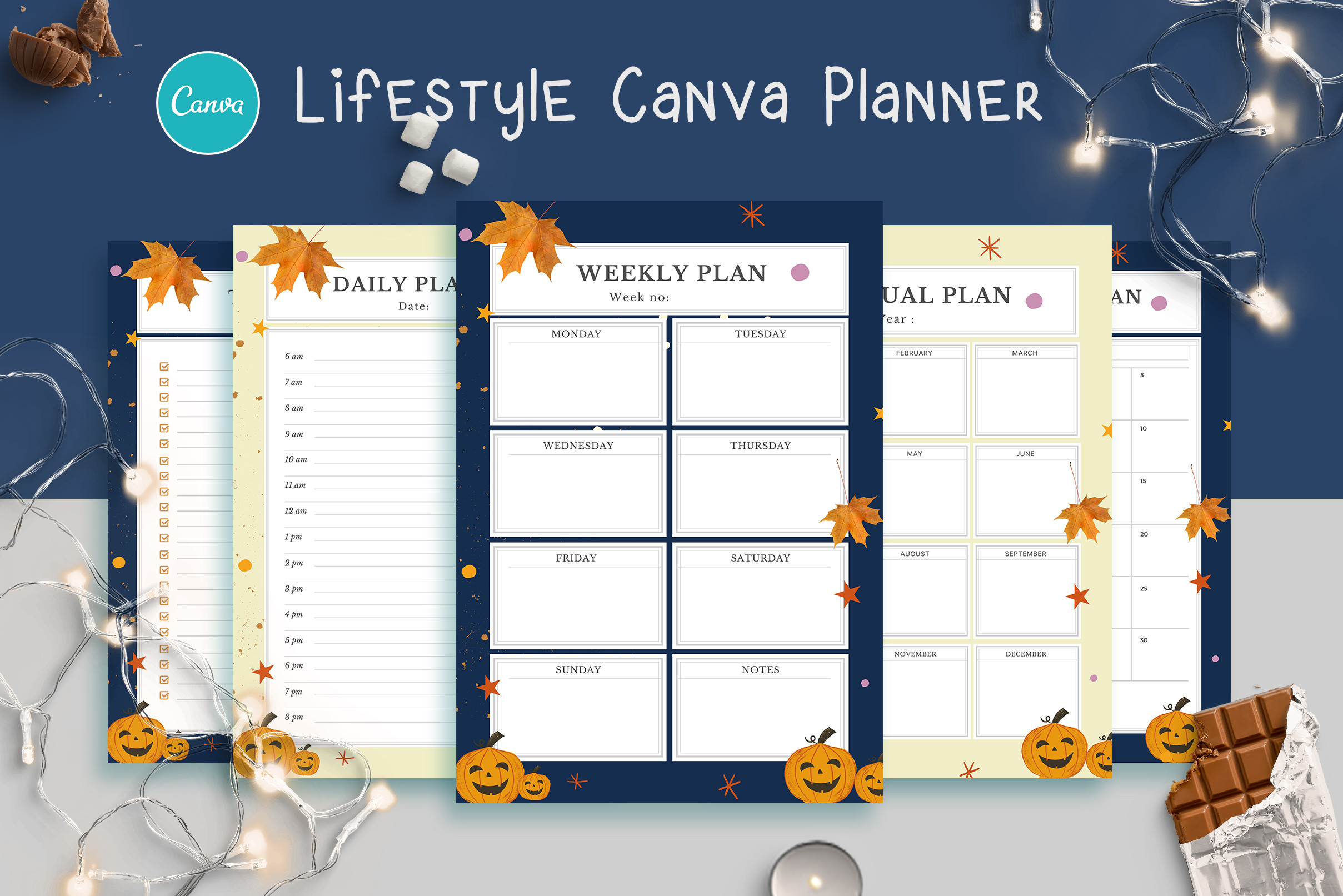 Autumn Lifestyle Planners CANVA Template