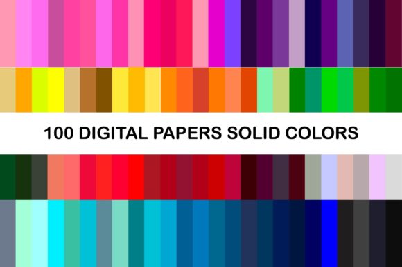 100 Solid Color Digital Paper Pack