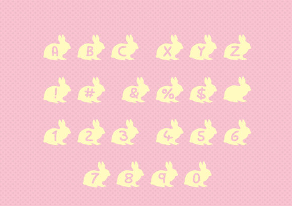 Play Bunny Font PNG with transparent background - Preview 1