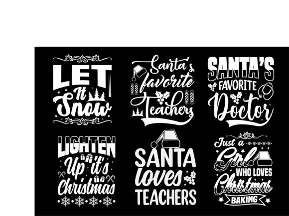 Christmas Typography T-Shirt Bundle Graphic by Creative T
