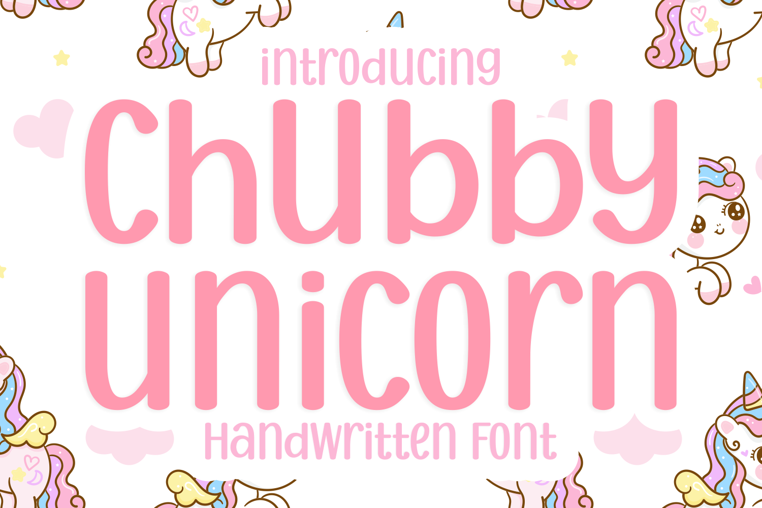 Chubby Unicorn preview: simple cute handwritten font