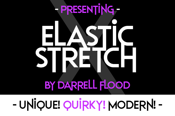 Elastic Stretch Font PNG with transparent background - Preview 1
