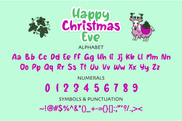 Happy Christmas Eve Font PNG with transparent background - Preview 1