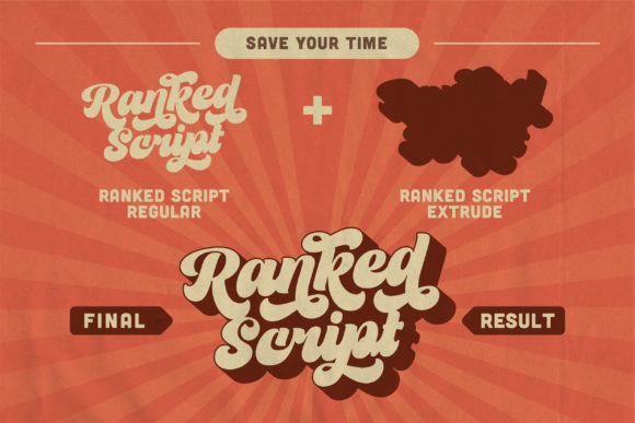 Ranked Script Font PNG with transparent background - Preview 5