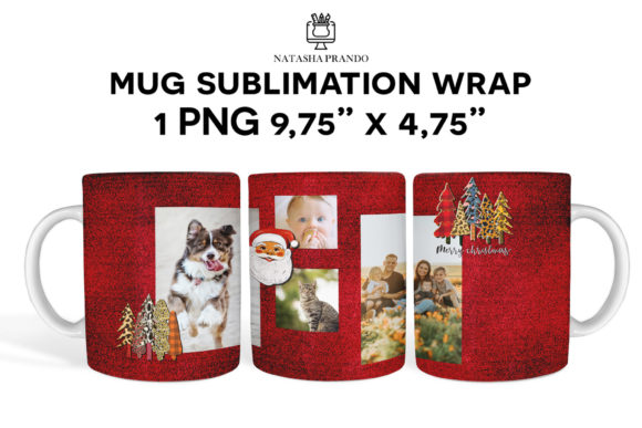 Red Mug Wrap Santa Photo Mug Png Graphics