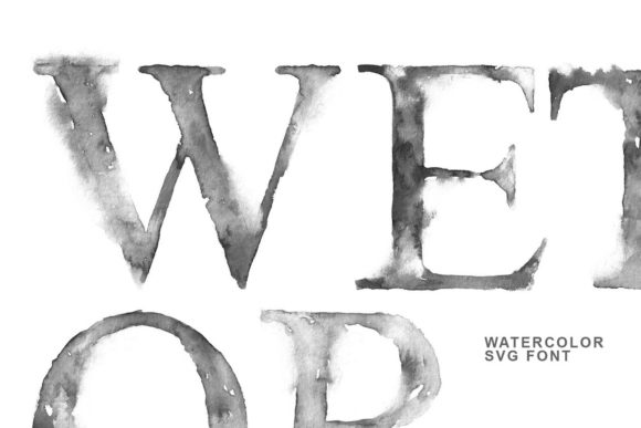 Romsky Watercolor Font PNG with transparent background - Preview 1