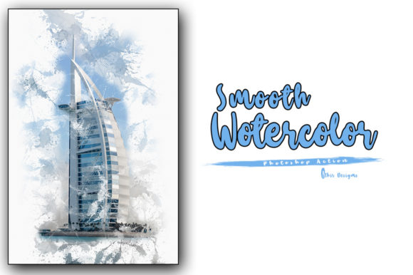 Smooth Watercolor Photoshop Action Graphic Actions & Presets By Jacpot07