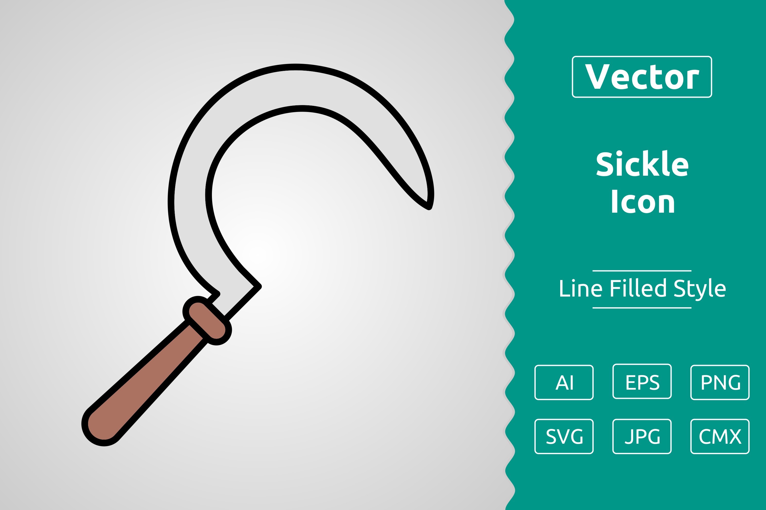 Vector Sickle Filled Outline Icon Graphic by Muhammad Atiq · Creative ...