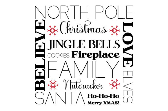 Christmas Word Art Christmas Craft Cut File By Creative Fabrica Crafts