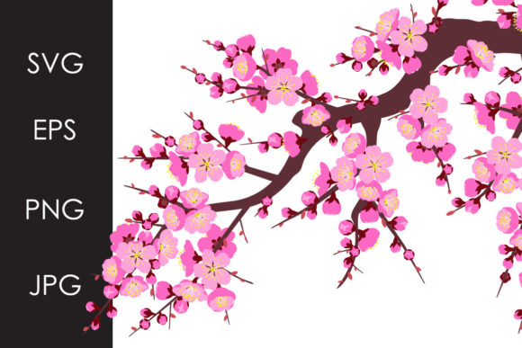 Blossoming Branches Set Graphic Illustrations By Valentyna_S