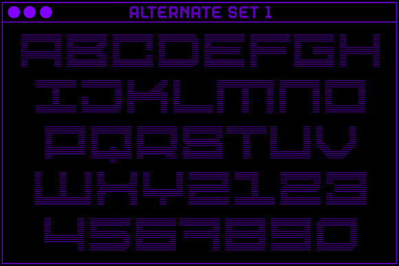 MultiType Rows Ample 3 Font PNG with transparent background - Preview 2