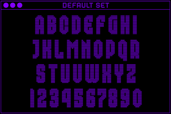 MultiType Rows Compact 2 Font PNG with transparent background - Preview 1