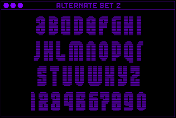 MultiType Rows Compact 2 Font PNG with transparent background - Preview 3
