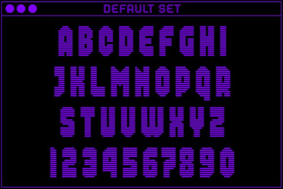 MultiType Rows Compact Bold Font PNG with transparent background - Preview 1